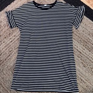 large striped tee shirt dress